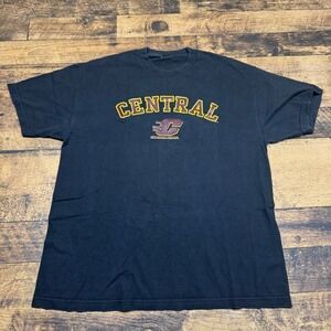 Central Chippewas T-Shirt College Graphic Tee‎ Short Sleeve Top XL Spellout